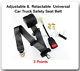 1 Kit Universal Strap Retractable & Adjustable Safety Seat Belt Black 3 Point