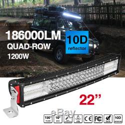 10d 22 1200w Cree Curved Led Light Bar Spot Flood Combo Jeep Vs 10d 24 23 20