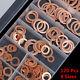 120pc 8 Sizes Assorted Car Engine Copper Crush Washers Seal Gasket Flat Ring Set