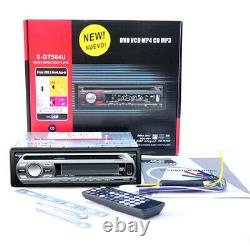 12V Single 1DIN Car Stereo Radio Bluetooth DVD CD MP3 SD/USB AUX FM In-dash Kit