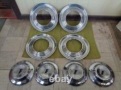 1951 Ford Accessory Trim Beauty Rings 15 withDog Dish Hubcaps 8 pieces 51