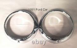 1951 Ford Car Head Light Door Bezel Rings New