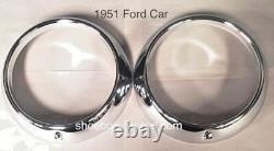 1951 Ford Car Head Light Door Bezel Rings New
