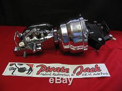 1952-1972 Ford Truck 8 Chrome Power Booster, Flat Top Master & Valve, Disc Drum