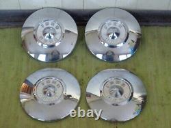 1956 Ford Dog Dish Hubcaps 10 1/2 Set of 4 Hub Caps 56 White