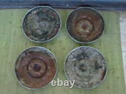 1956 Ford Dog Dish Hubcaps 10 1/2 Set of 4 Hub Caps 56 White