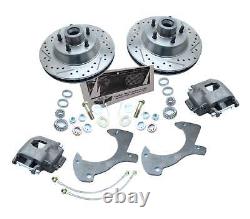 1957-64 FORD Galaxie Ford Cars Disc Brake Kit Drilled Rotors Chrome Booster Kit
