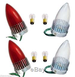 1959 Cadillac 59 Caddy Taillight Brake Stop Lamp Clear & Red Lens Bulbs Assembly