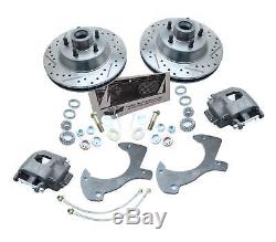 1961-72 FORD Galaxie Cars Power Booster & Disc Brake Kit Drilled/ Slotted Rotors