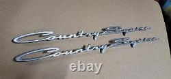 1963 Ford Country Squire Fender Emblems Badges Chrome Trim Moldings Scripts