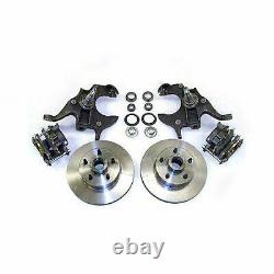 1964 1972 GM A BODY 11 DISC BRAKE 2 DROP SPINDLE KIT With STAINLESS HOSE CHEVY