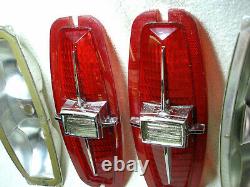 1966 Ford Pair of Country Sedan Squire Station Wagon Tail Light Lens / Housings