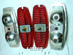 1966 Ford Pair of Country Sedan Squire Station Wagon Tail Light Lens / Housings