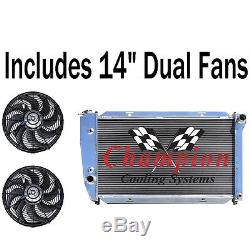 1972-1976 Ford Country Squire Aluminum 3 Row CHAMPION Radiator & 14 Dual Fans