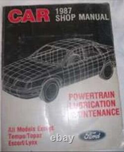 1987 Ford Country Squire Powertrain Maintenance & Lubrication Service Manual