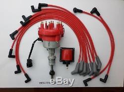 1991-1995 Ford 5.0l 302 Efi Distributor + 45k Coil + Red Spark Plug Wires USA
