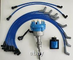 1991-1995 Ford 5.0l 302 Efi Distributor + Blue 45k Coil + Spark Plug Wires USA