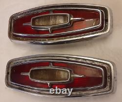 (2) 1967 Ford Country Squire Galaxie Station Wagon Tail Light Lens/Bezels