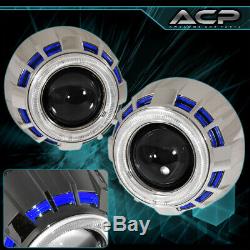 2.5 Bi Xenon Head Lights Retrofit Projector Shroud Ccfl Halo Rings Universal
