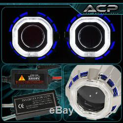 2.5 Bi Xenon Retrofit Projector Headlight Ccfl Halo Angel Eyes Ring Hid Kit