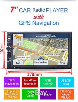 2 Din In-Dash 7 Touch Screen GPS Navigation Car Stereo FM Radio MP3/MP5 Player