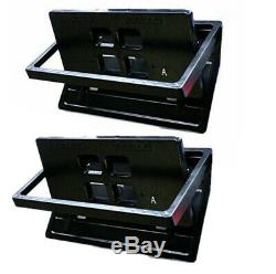 2 Pcs US Standard Hidden Electric Retractable Flip License Plate Frame withRemote