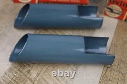 2 Vintage NOS Arvin Dark Gray Porcelain Coated 8 Exhaust Tail Pipe Extensions