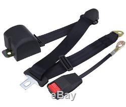 2PC Adjustable 3-Point Automobile Seat Belt Bolt Extension Buckle Safety Strap