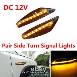 2Pcs 12V Yellow Blade Car LED Turn Signal Fender Side Lights Car Steering Light
