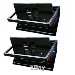 2X US Front Rear Hide-Away Shutter Cover Up Electric Stealth License Plate Frame