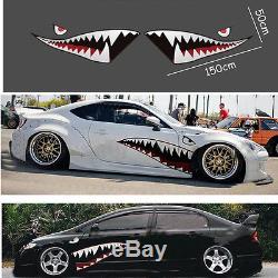 2x 59'' Full Size Shark Mouth Tooth Teeth Graphics Vinyl Car Sticker Decal Decor