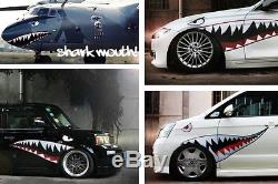2x 59'' Full Size Shark Mouth Tooth Teeth Graphics Vinyl Car Sticker Decal Decor