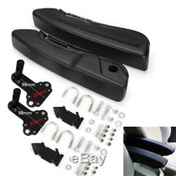 2x Foldable Car Seat Armrest Left+Right Arm Bracket Foam Black with Clamp fittings