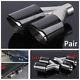 2x Glossy Carbon Fiber Car Exhaust Pipe Tail Quad Exhaust Muffler Tip-right+left