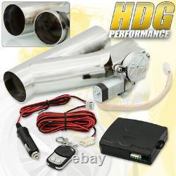 3 76mm Electric Exhaust Catback/Downpipe Cut Out Valve System Kit With Remote