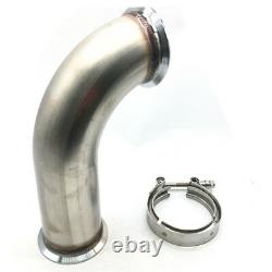 3 90 Degree V-Band withClamp Pipe Short Leg 6 Universal Downpipe Turbo with Clamp