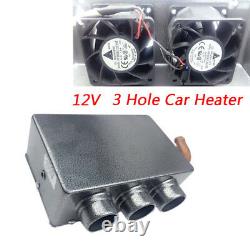 3 Hole Dual Fan Car Heating Cooling Heater Defroster Demister Universal 80W 12V