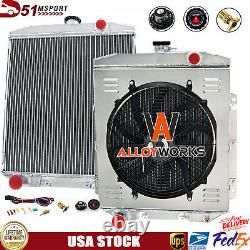 3 Row Radiator Shroud Fan withRelay For 1954-1956 Ford Country Squire 3.9L 5.1L V8