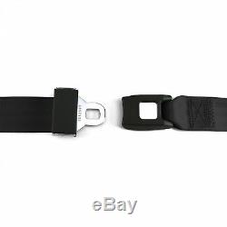 3pt Black Retractable Seat Belts With Middle 2pt Lap Belt Kit For Bench Seat rod