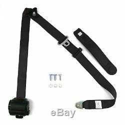 3pt Black Retractable Seat Belts With Middle 2pt Lap Belt Kit For Bench Seat rod
