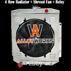4-Row Radiator Shroud Fan Relay For 1954-1956 FORD Country Squire 3.9L 5.1L V8