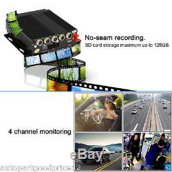 4CH AHD Car Mobile DVR 3G Wifi GPS Realtime Audio Video Recorder Remote Control