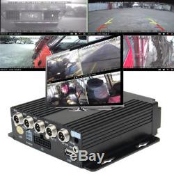 4CH Vehicle Car Mobile DVR Realtime Video Recorder SD + 4 Cameras + Cable Remote