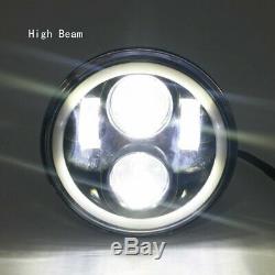 4PCS 5 3/4 5.75 CREE Projector LED Headlights Sealed Beam Halo Ring Lamp Bulbs