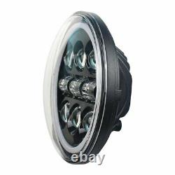 4PCS 5 3/4 5.75 LED Headlights HI/LO DRL Sealed Beam Halo Ring Lamp Bulbs