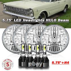 4PCS 5.75 LED Headlights H4 Hi/Lo Beam For Ford Country Sedan Squire1962-1974