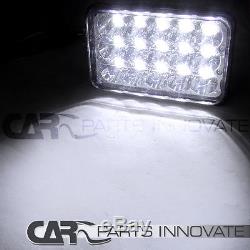 4X 4X6 H4 15 LED Light Bulb Clear Sealed Beam Crystal Headlamp Headlight IP67