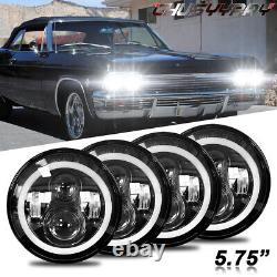 4pcs 5.75 5-3/4 LED Headlight Hi/Lo Sealed Beam Projector for Ford Mustang 1969