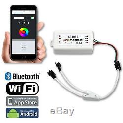 4x6 Bluetooth RGB SMD LED Color Chasing Halo Shift Angel H4 Bulb Headlight Pair