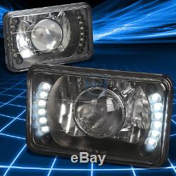 4x6 H4656/H4651 BLACK HOUSING LED HALO PROJECTOR HEADLIGHT SET FOR CHEVY/FORD